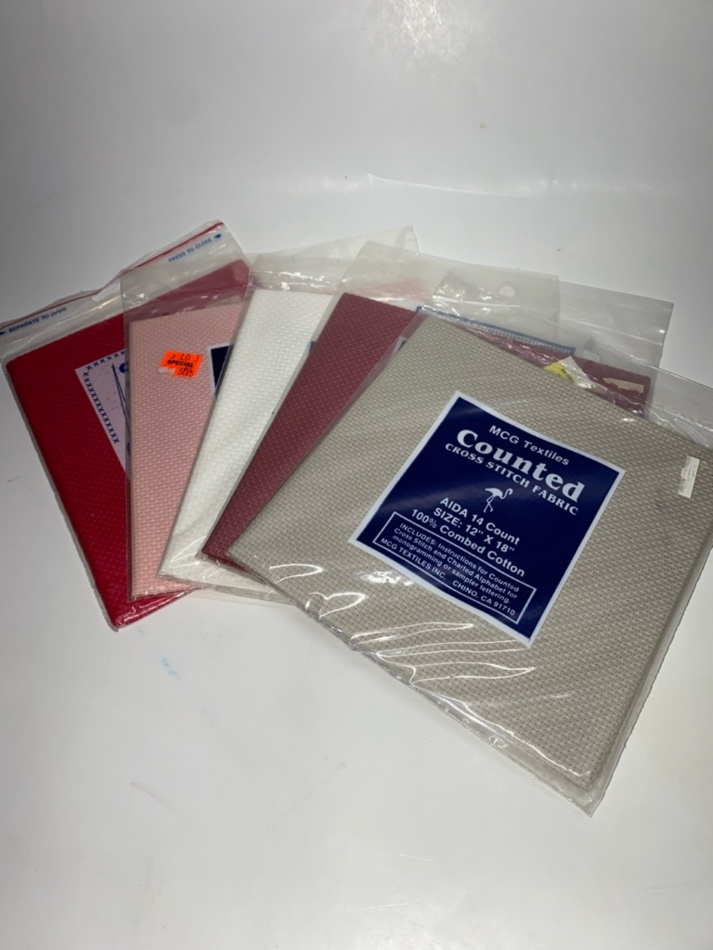 * MCG Textiles Counted Cross Stitch Fabric cotton 12”X18” new